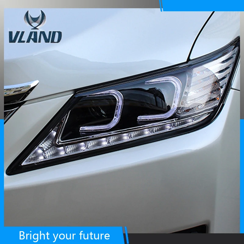 Автомобильный Стайлинг Vland для Toyota Camry 2012 2014 светодиодные фары DRL проектор с