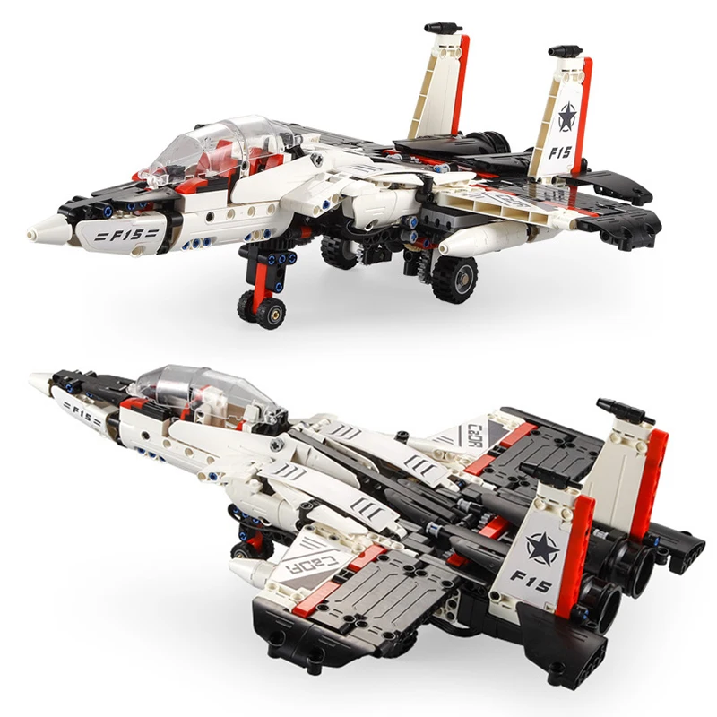 2 в 1 военный F 15 истребитель eagle набор самолетов строительные блоки Fit Technic