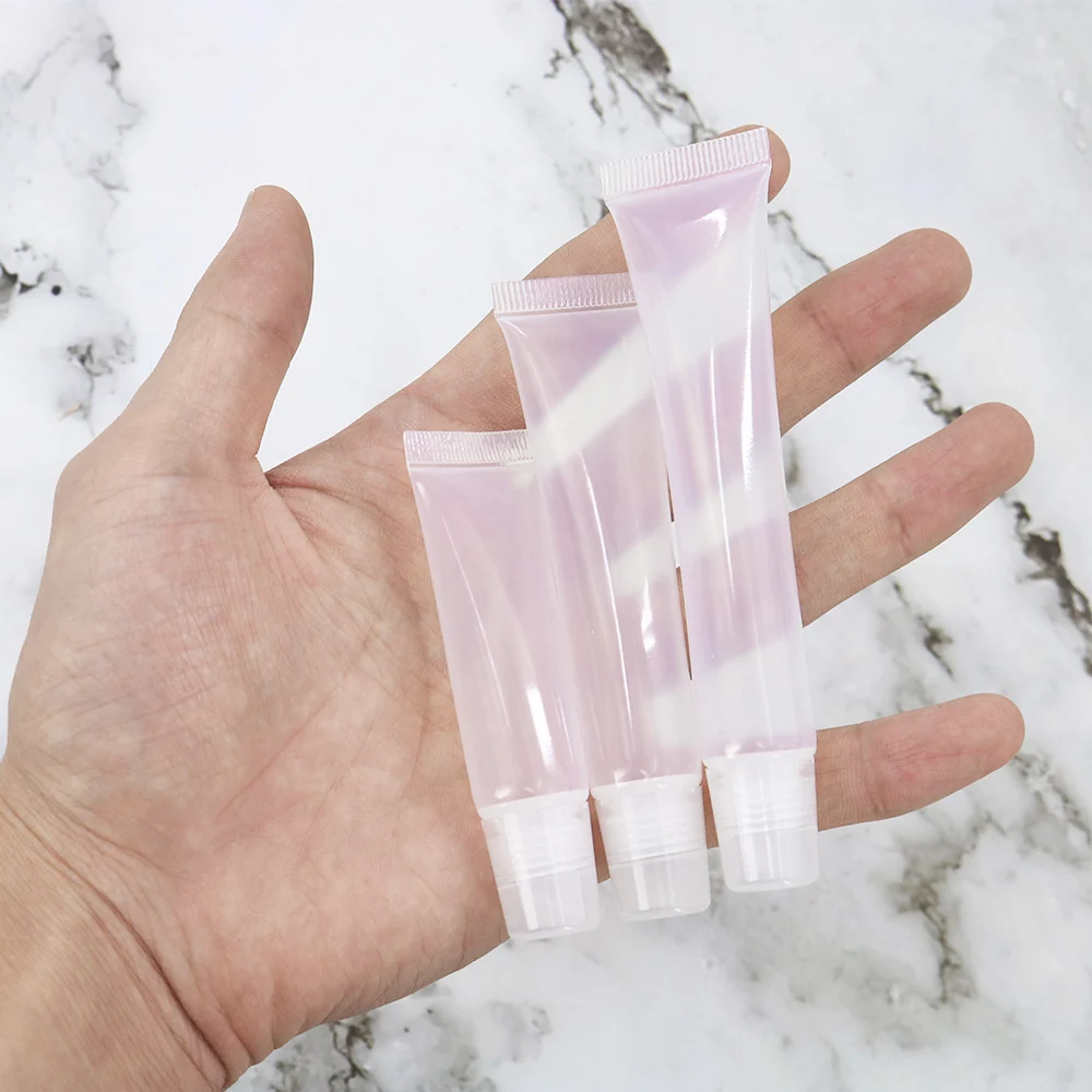 

50pcs 10/15/20ml Portable Mini Plastic Refillable Storage Bottles Lip Gloss Empty Cosmetic Containers For Traveler Women Gifts