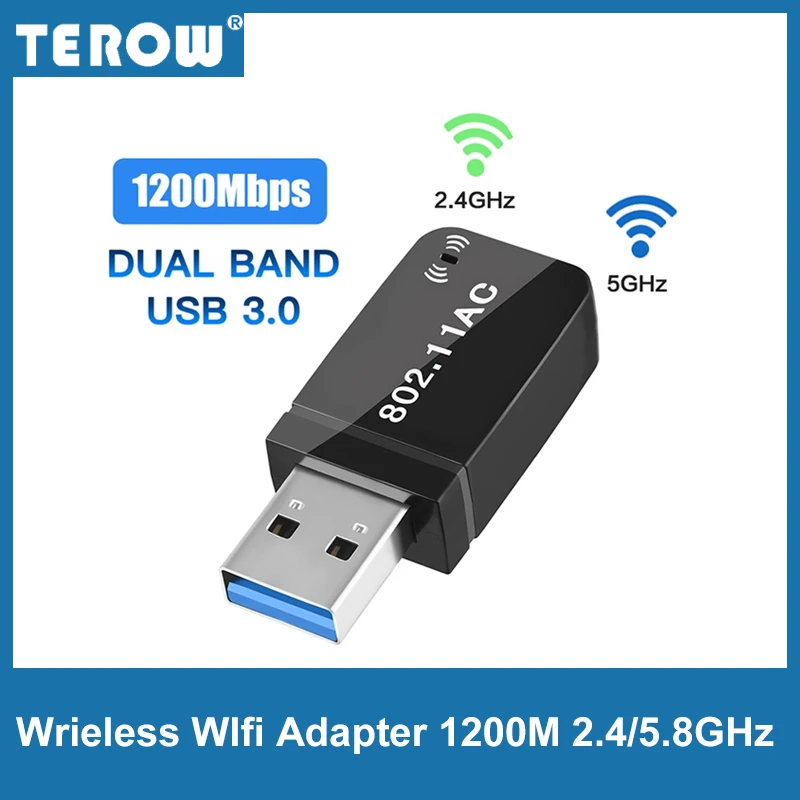 TEROW двухдиапазонный мини USB 3 0 Wifi адаптер беспроводной 802.11AC 2 4/5 8 ГГц AC1200