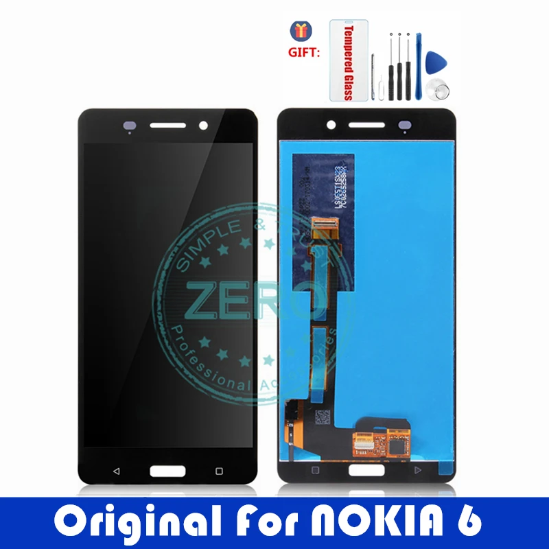 Оригинальный ЖК-дисплей для Nokia 6 сенсорная панель Nokia6 ЖК-дигитайзер в сборе
