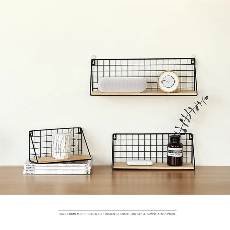 Креативные настенные стеллажи для спальни в японском стиле подвесные из