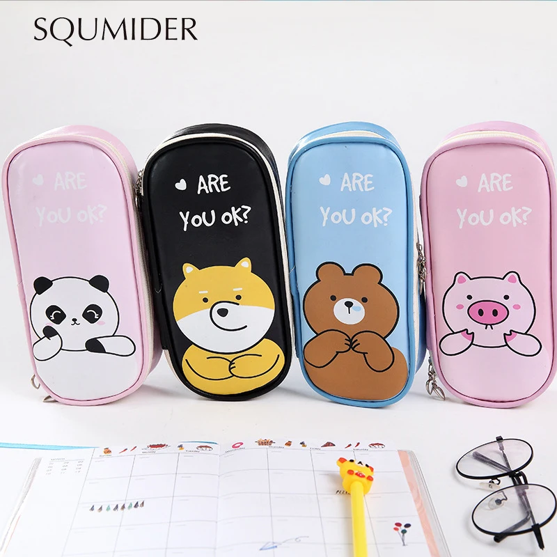 SQUMIDER чехол для карандашей большой емкости искусственная кожа Чехол школы