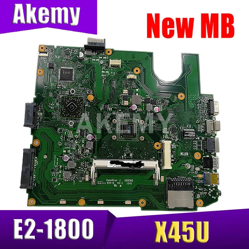 

Akemy X45U MAIN_BD._E2-1800 4 Cores CPU REV 2.1 MainBoard For ASUS X45U A45U Laptop Motherboard 60-NAOMB1603-C01