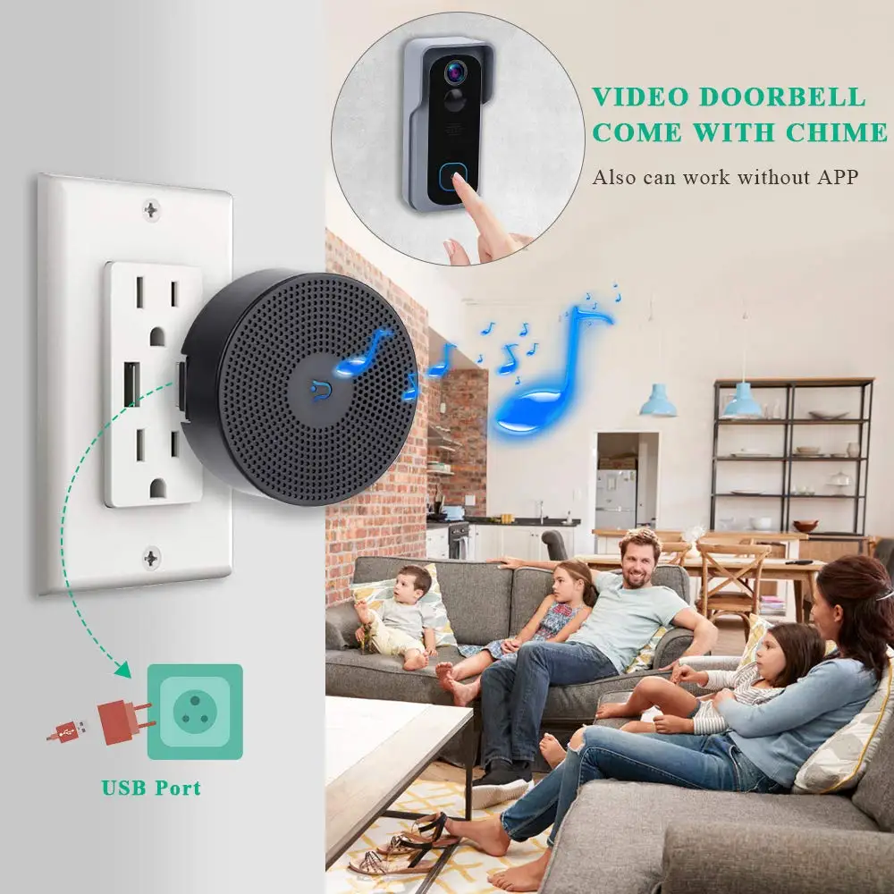 Умный Видеозвонок Tuya Wi-Fi 1080P Поддержка Google Alexa Chromecast голосовое управление умный