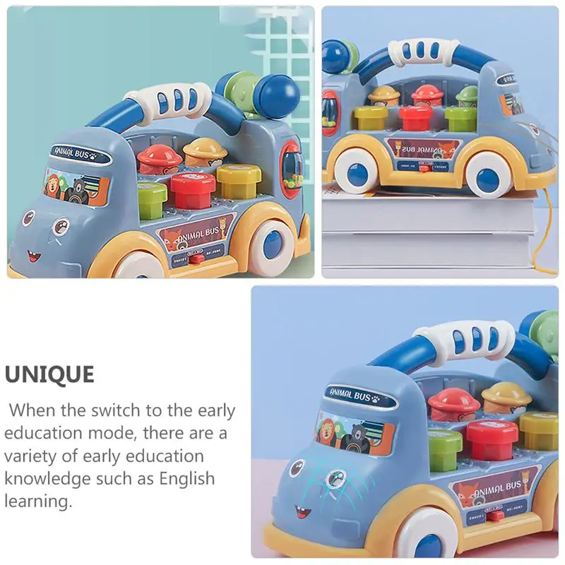 

1pc Light Music Bus Multifunctional Touch Bus Educational Toy No Battery