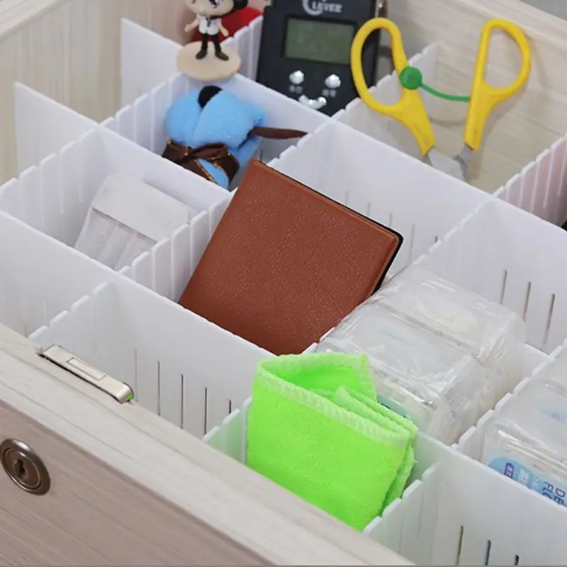 

K5DC Drawer Dividers, Drawer Divider Organizers 5PCS DIY Plastic Grid Adjustable Plastic Divider Household Storage Makeup