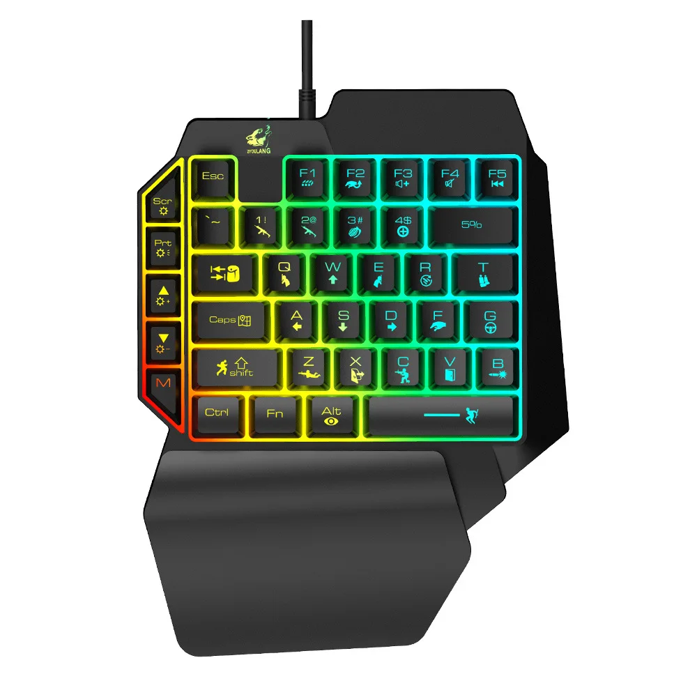 One Hand Keyboard Mechanical Feeling Left Hand keyboard Gaming 35 Keys with Backlit Gamer Accessories for PC Gaming Computers