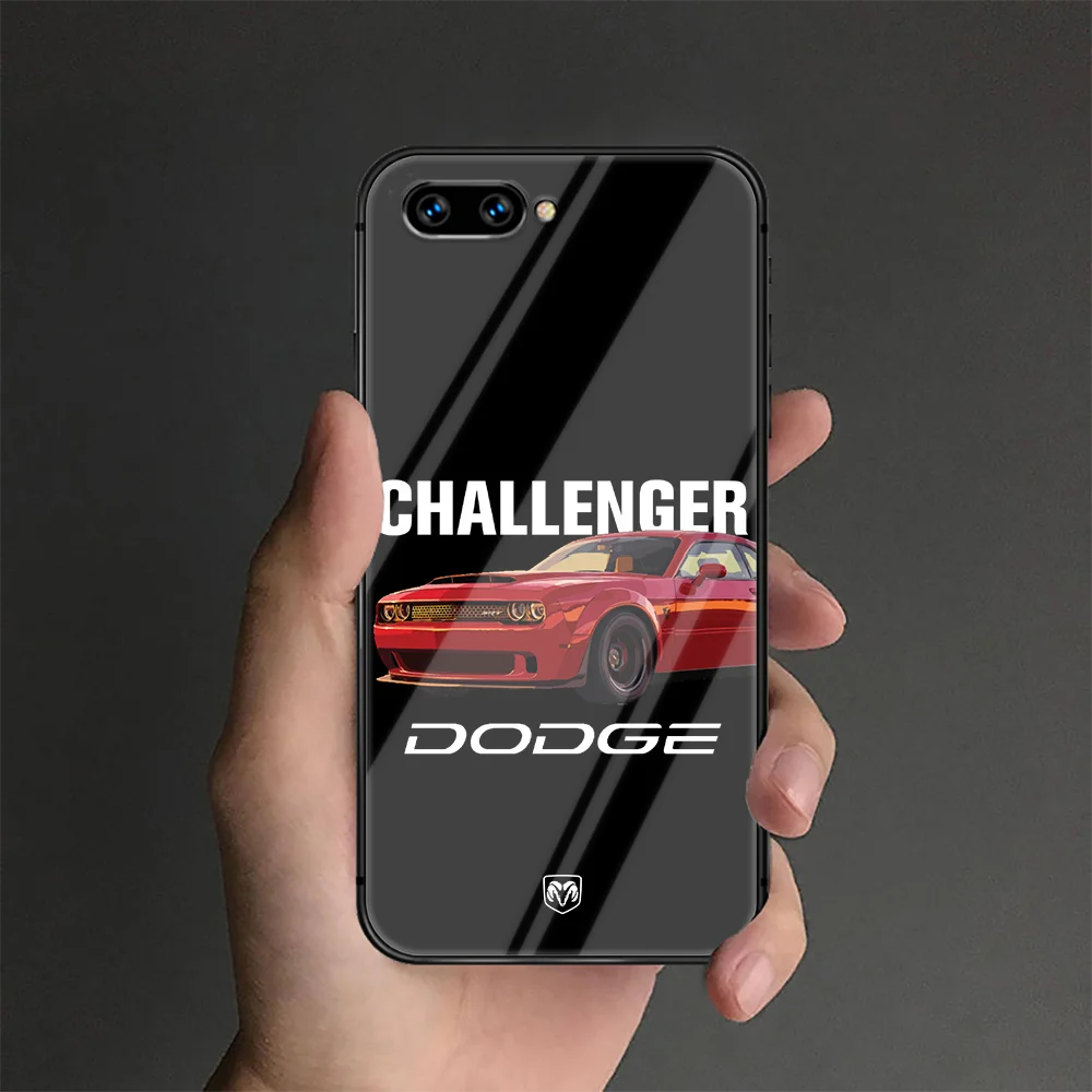 

Sport Car Dodge Phone Tempered Glass Case Cover For Huawei Honor 7 8 9 10 20 A X I Lite Painting Funda Bumper