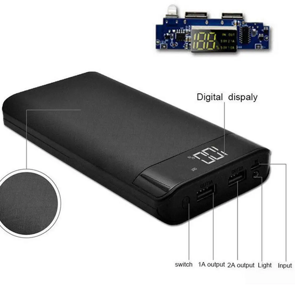 Чехол для аккумулятора Power Bank зарядное устройство 8*18650 с двумя USB портами