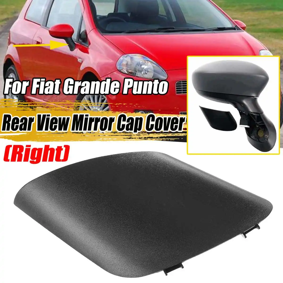 

New Car Replacement Rear View Mirror Cap Cover For Fiat For Grande For Punto 735596883 735539384 Car Rearview Side Mirror Cover