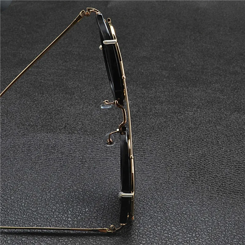 Мужские солнцезащитные очки MINCL круглые зеркальные с клипсой для близорукости 2018