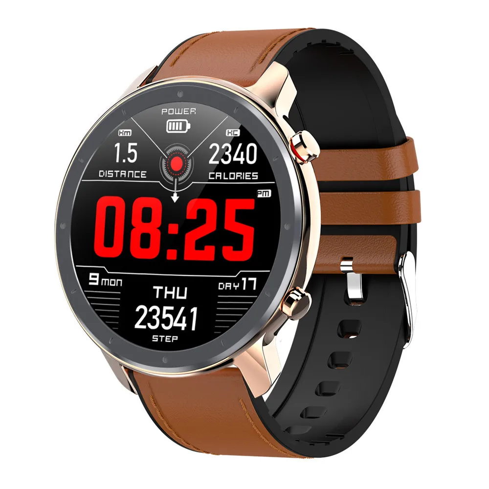 Tela de Toque Ip68 à Prova Relógio Inteligente Masculino 1.3 Polegada Vários Esportes Completa Dip68 Água Freqüência Cardíaca Monitor Pressão Arterial Smartver L11 Ecg