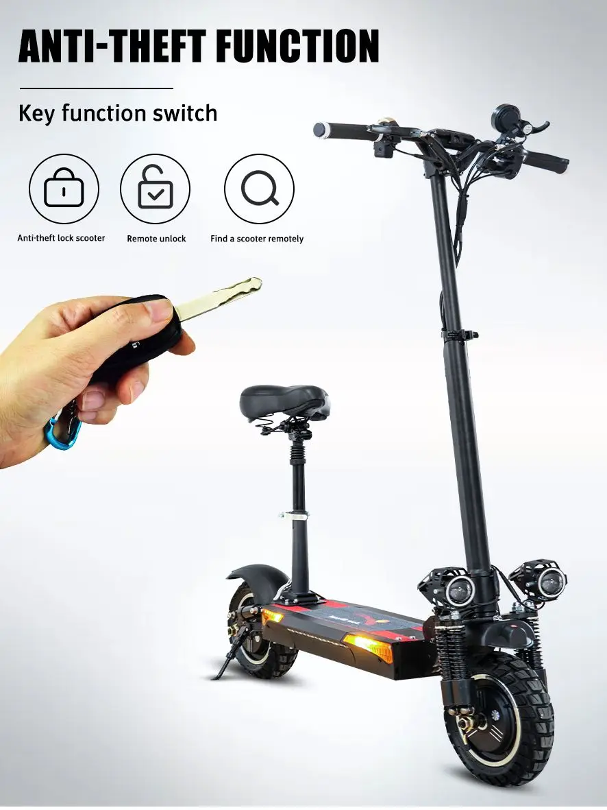 

60Km/h Electric Scooters Adults 2000W Big Wheel Foldable Electric Motorcycle Kick E Scooter Max Range 70 KM Electric Bike