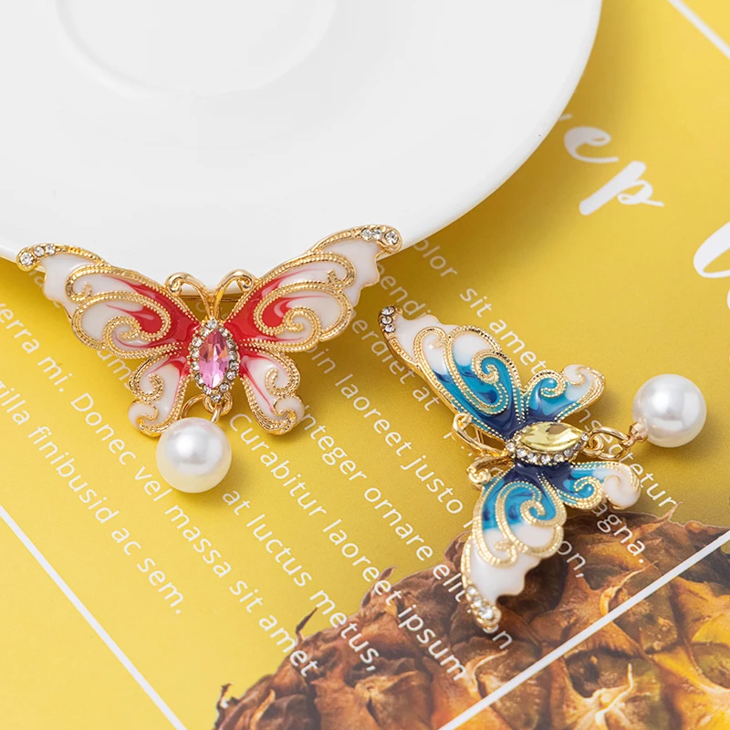 Унисекс Броши Булавки с бабочками RHao синяя эмалированная брошь для женщин и