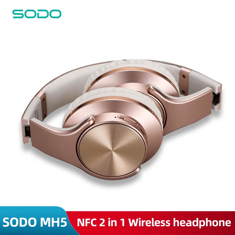 Bluetooth наушники SODO MH5 удобные беспроводные NFC 2 в 1 Twist out спикер регулируемые с