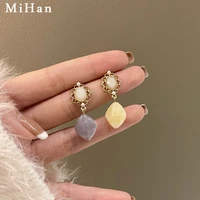 mihan 925 silver needle women jewelry resin earrings pretty design elegant temperament asymmetrical drop earrings for party gift