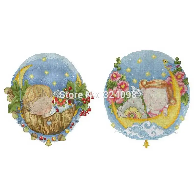 Moon Lullaby узоры Счетный крест 11CT 14CT 18CT DIY оптовая продажа китайские - Цена: 1899.16