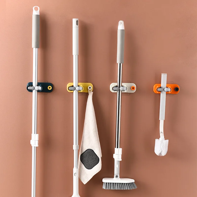 

Nail-Free Multifunctional Non-Marking Mop Hanger Mop Clip Nordic Hooks Bathroom Self-Adhesive Broom Storage Rack