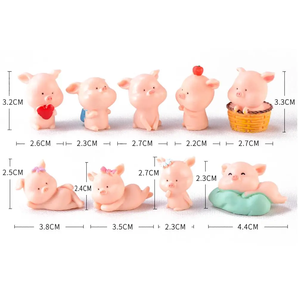 

Cute Pink Heart Pig Resin Miniature Crafts Home Lucky Piggies Desktop Furnishing Decoration DIY Micro Landscape New Year 2021