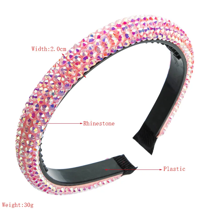 

Baroque Shiny Crystal Headband Non-Slip With Teeth Head Hoop Shiny Solid Color Rhinestones Hair Hoop Luxury Hair Accessories