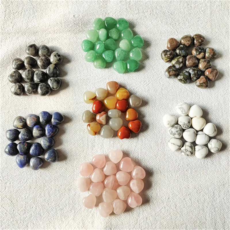 

Wholesale natural crystal price small polished spiritual 15mm healing quartz love heart shape pendant for necklace