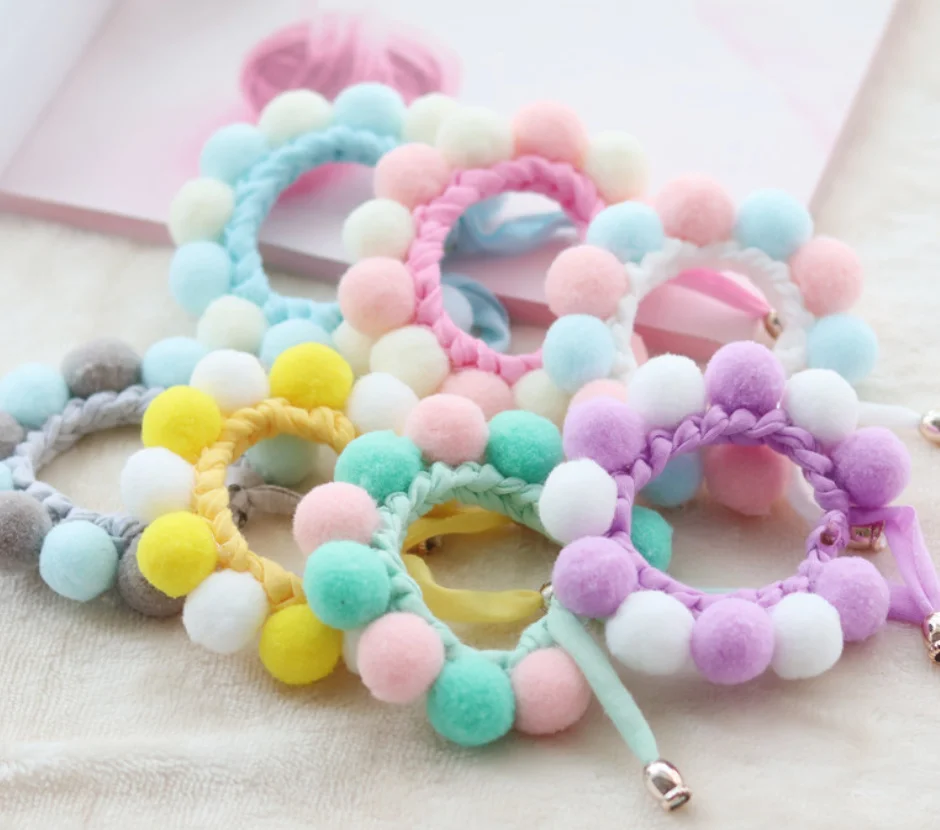 

Adjustable pet dog cat collar Plush collar ball collar is suitable for small dogs, cats and dogs beauty accessories