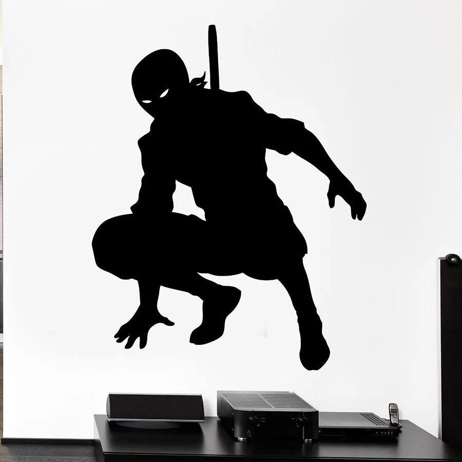 

Japan Samurai Wall Decal Ninja Shadow Warrior Silhouette Art Mural Vinyl Sticker Kids Boys Bedroom Playroom Home Decor S1314