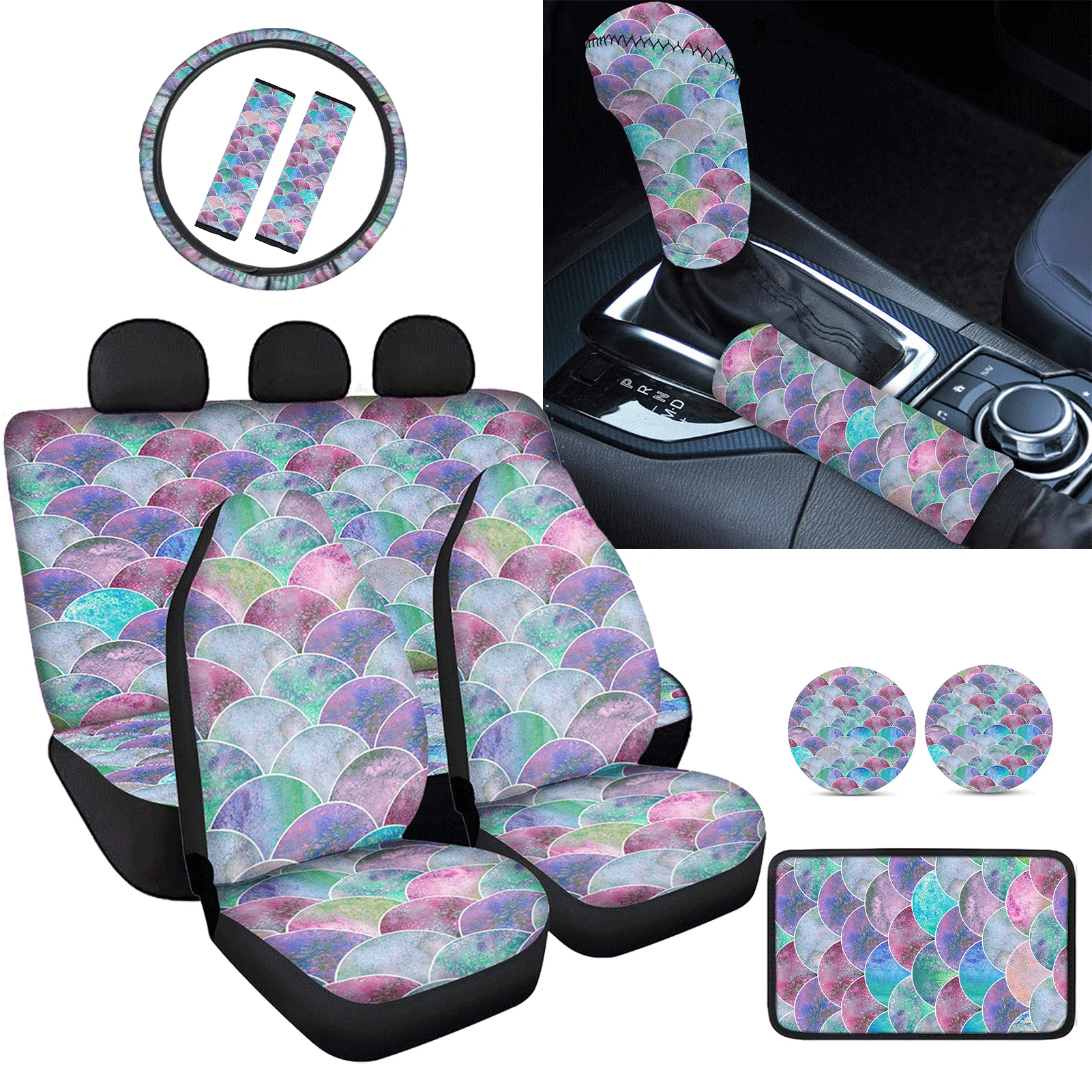 

INSTANTARTS светильник русалка весы моющиеся автомобильные аксессуары комплекты ремня автокресла высокого качества подушки с нескользящей под...