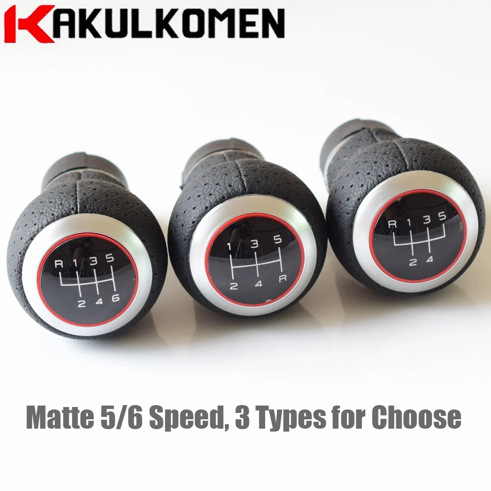 Хромированная матовая красная ручка переключения передач для Audi skoda seat A4 B6 B7 b8 A6 S4