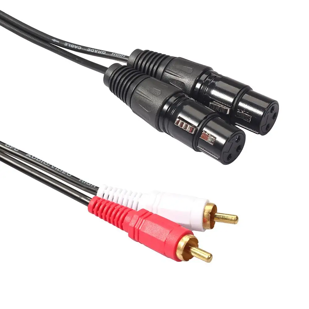 Двойной RCA штекер к XLR 2 HIFI стерео аудио кабель для подключения микрофона микшера