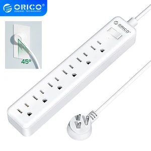 orico us plug power strip with overload protection switch electric extension socket fireproof 6 ac outlets 1 5m cord free global shipping