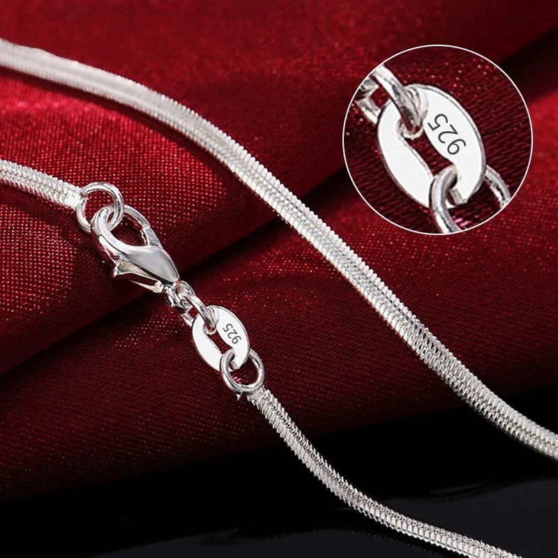 aliexpress.com - BABYLLNT 925 Silver Color 16/18/20/22/24/26/28/30 Inch 2MM Flat Snake Chain Necklace For Woman Man Fashion Gift Jewelry Gift