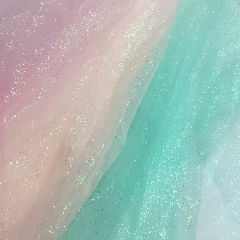Блестящая многоцветная ткань тюль сетка из органзы для сада свадьбы вечеринки