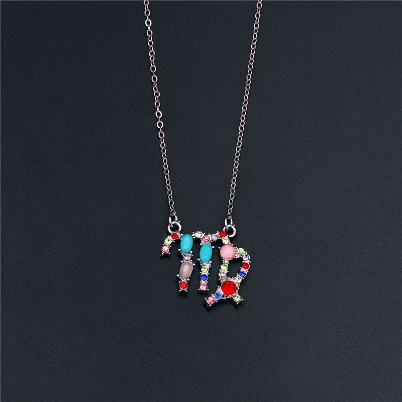 Ожерелье с кулоном в виде созвездия 12 кристаллов женское серебряное покрытие