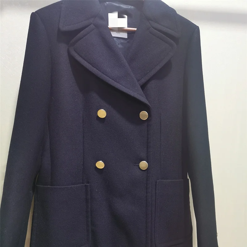 

Patads France s home fall / winter 2020 women's classic elegant double breasted tweed coat sfpou00297