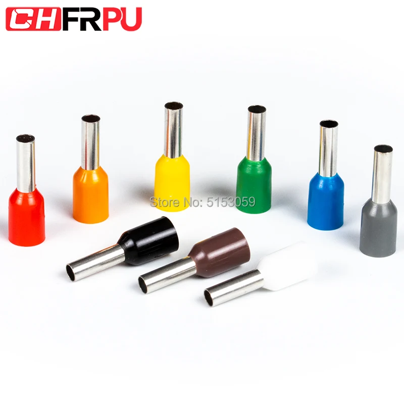 

CHFRPU 100pcs Insulated Ferrules Terminal Crimp Terminator cold pressed insulated termina VE0508 7508 1008 1508 2508 4009 brass