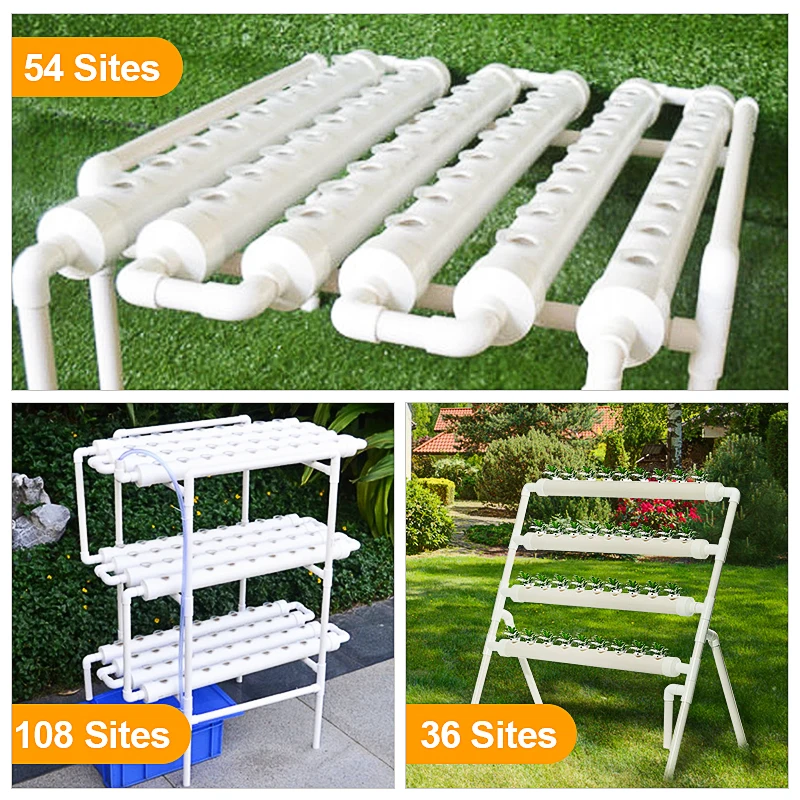

36/54/108 Holes Hydroponic Piping Site Grow Kit Deep Water Culture Planting Box Gardening System Nursery Pot Hydroponic Rack