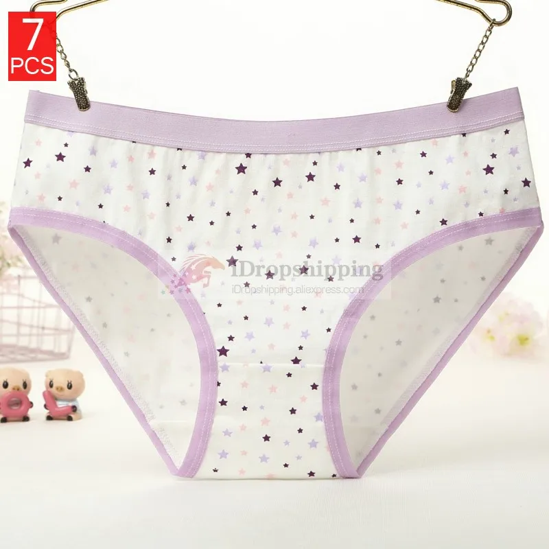 7PuStar 7PCS трусы женские предметов хлопок Для женщин нижнее белье Плюс Размеры брюки большой Для женщин s женские Трусики для девочек трусики малоэтажных трусы бесшовные трусы белье для женщин M~ 3XL - Цвет: 7PuStar