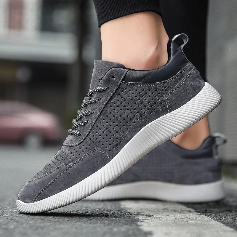 Туфли мужские из натуральной кожи на шнуровке Повседневные Дышащие низкие