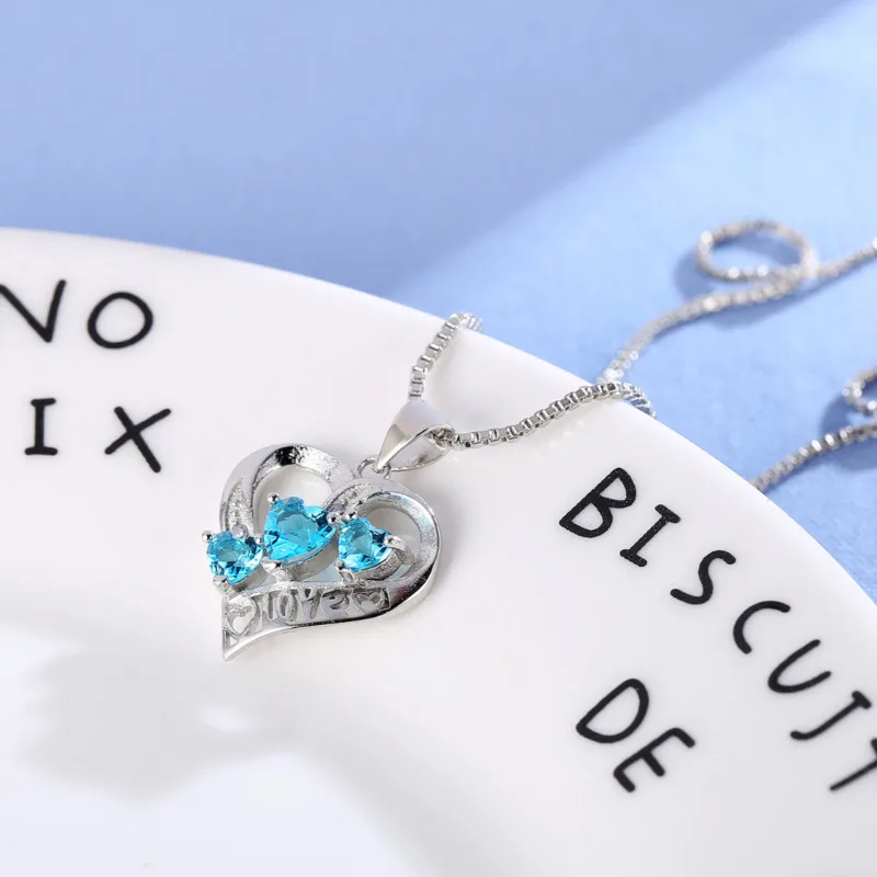 Женское Ожерелье с кулоном в виде сердца серебро 925 пробы | Украшения и аксессуары