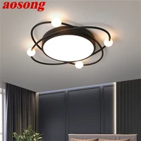 aosong nordic ceiling light contemporary black round lamp fixtures led home decorative for living bed room