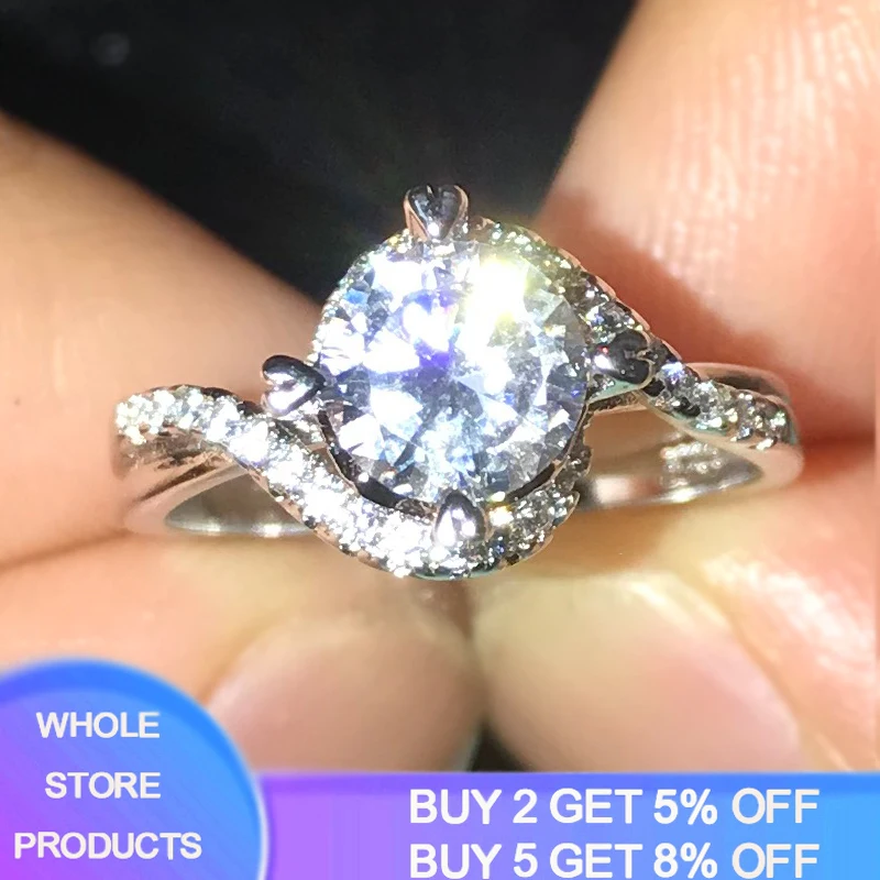 YANHUI 2021 витой дизайн серебряное кольцо микро Цирконий бриллиант обручальное с