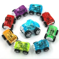 6 mini cartoon transparent inertia small car model childrens toys off road car model baby stroller toy kids holiday gift