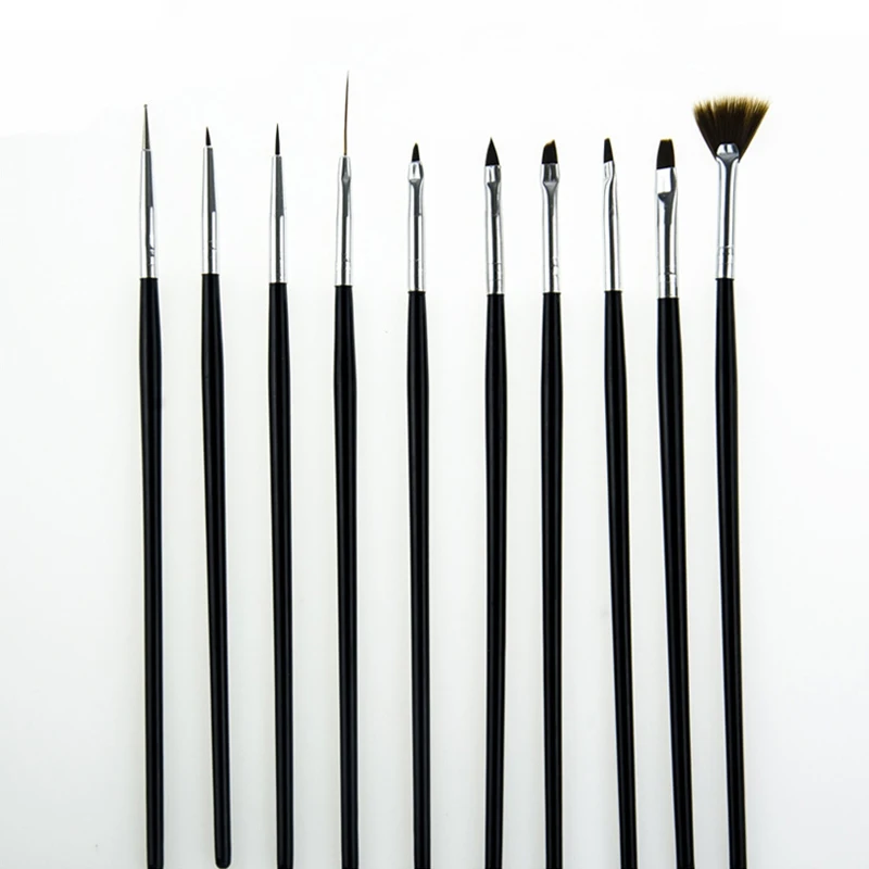 Женская кисть для дизайна ногтей акриловый УФ Гель лак лайнер точечного черного