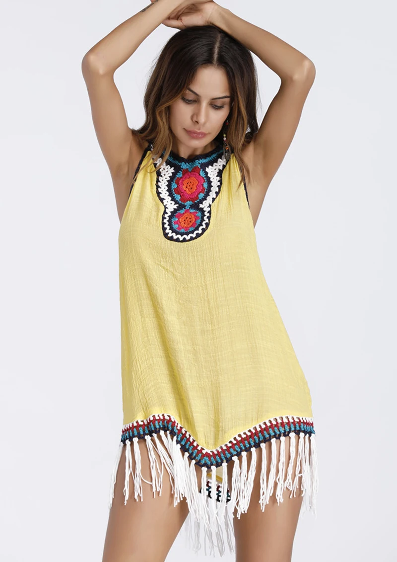 Женская рубашка с кисточками на подоле Топ длинным рукавом и принтом в