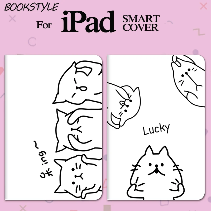 Корейский Чехол книжка с котом для iPad Air3 Air2 Pro 9 7 10 5 11 2 12 2019 Mini 3 4 чехол планшета ipad