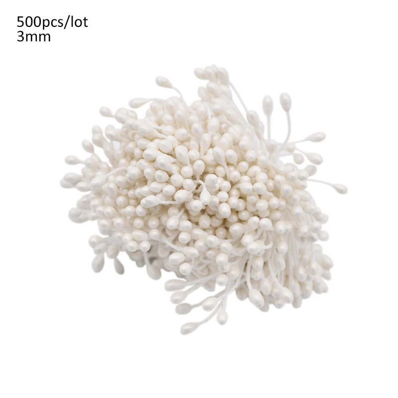 1 Set White Artificial Flower Fruit Stamens Cherry Christmas Plastic Pearl Berries for Birthday DIY Gift Box Decorated Wreaths