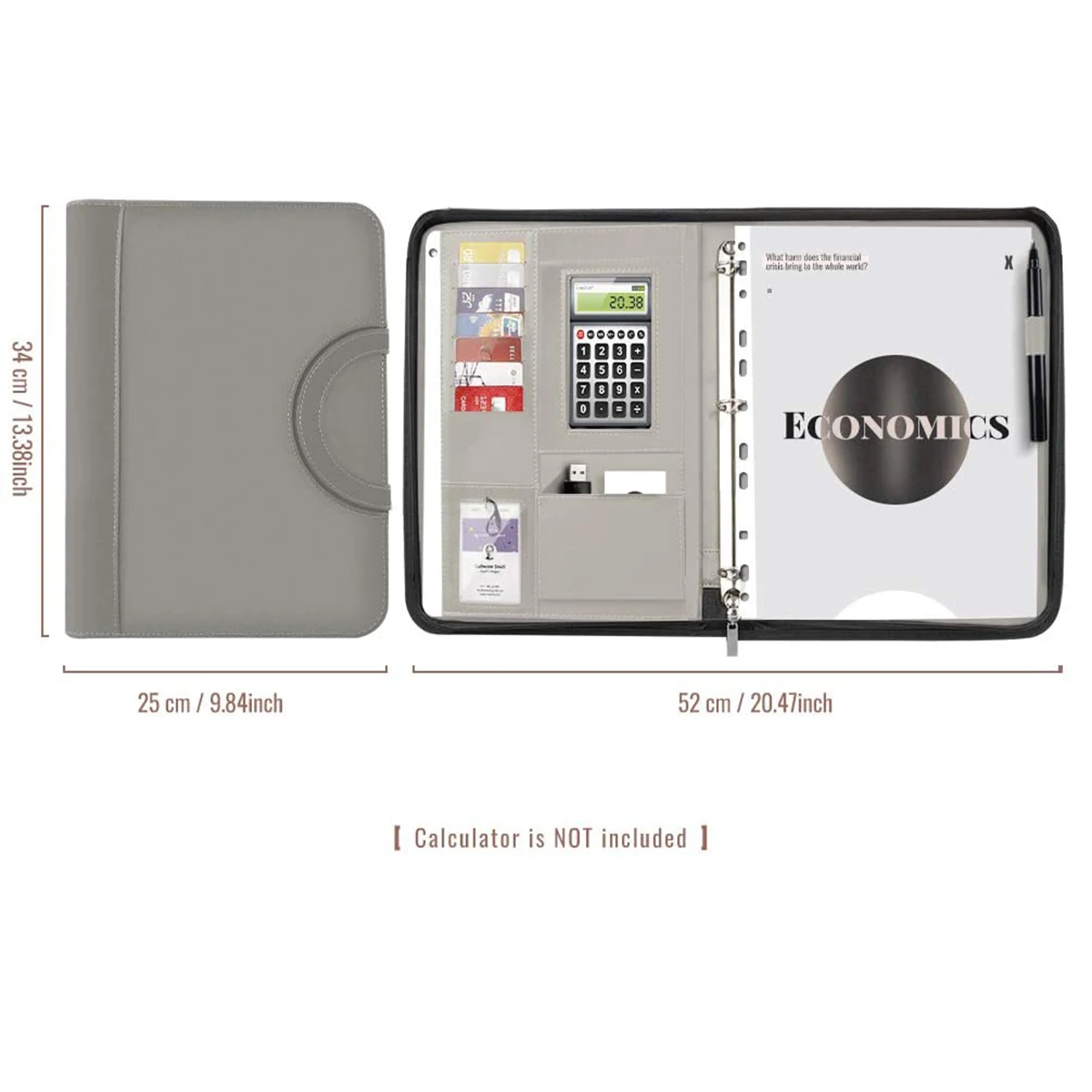 

A4 Portable File Folder Pu Leather Padfolio Case Zipped Folio Case Portfolio Holder Business Tablet Sleeve Pouch Document Case