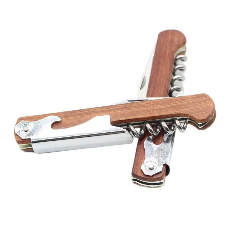 Профессиональный штопор с деревянной ручкой для красного вина из нержавеющей